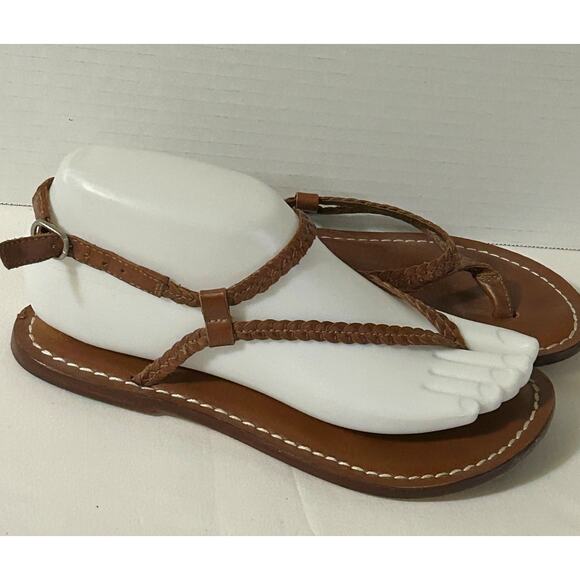 Women/Girls BERNARDO Icons Brown Braided Leather Strappy Sandals-Size 5-EUC - Picture 1 of 7